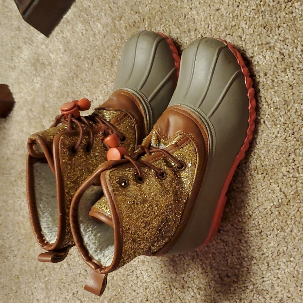 Glitter duck boots